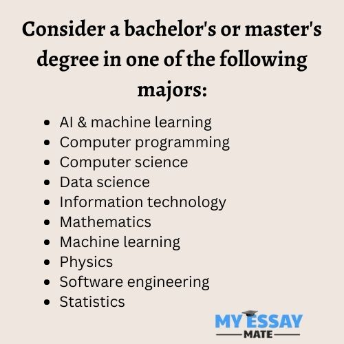 Consider a Bachelor s or Master s degree in one of the following majors